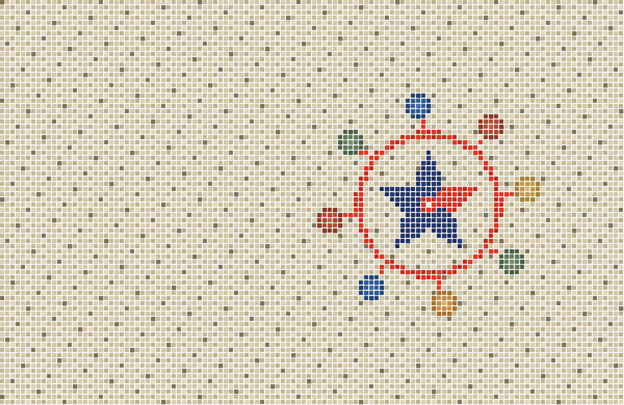 Mosaico della rete GiaNet: servizi e piattaforme uniti dal filo rosso, nel linguaggio del mosaico di Otranto